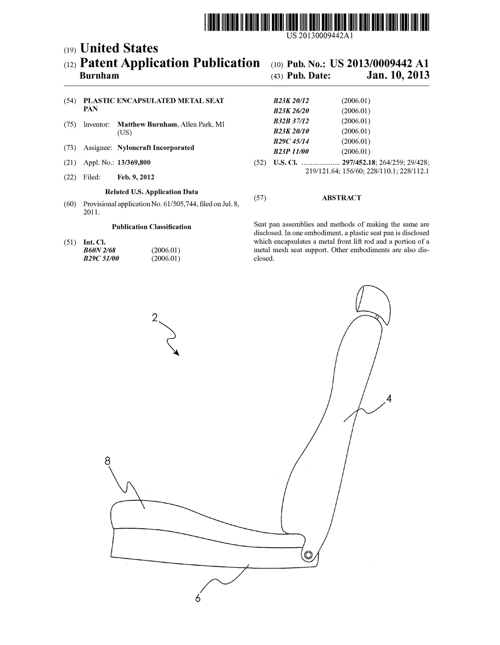 PLASTIC ENCAPSULATED METAL SEAT PAN - diagram, schematic, and image 01