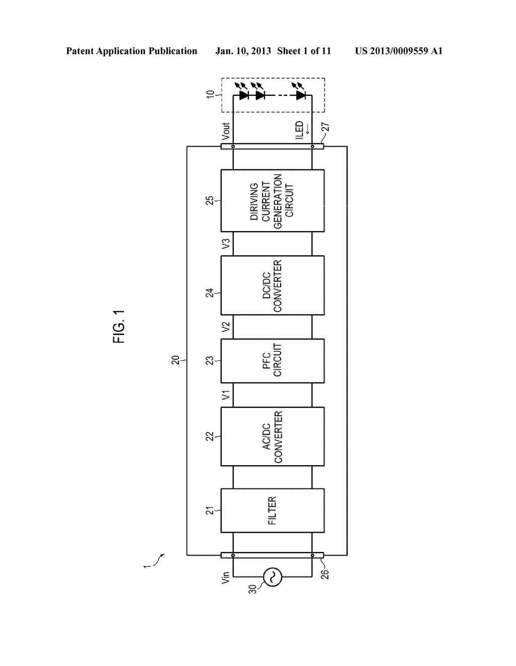 DRIVING CURRENT GENERATION CIRCUIT, LED POWER SUPPLY MODULE AND LED LAMP - diagram, schematic, and image 02