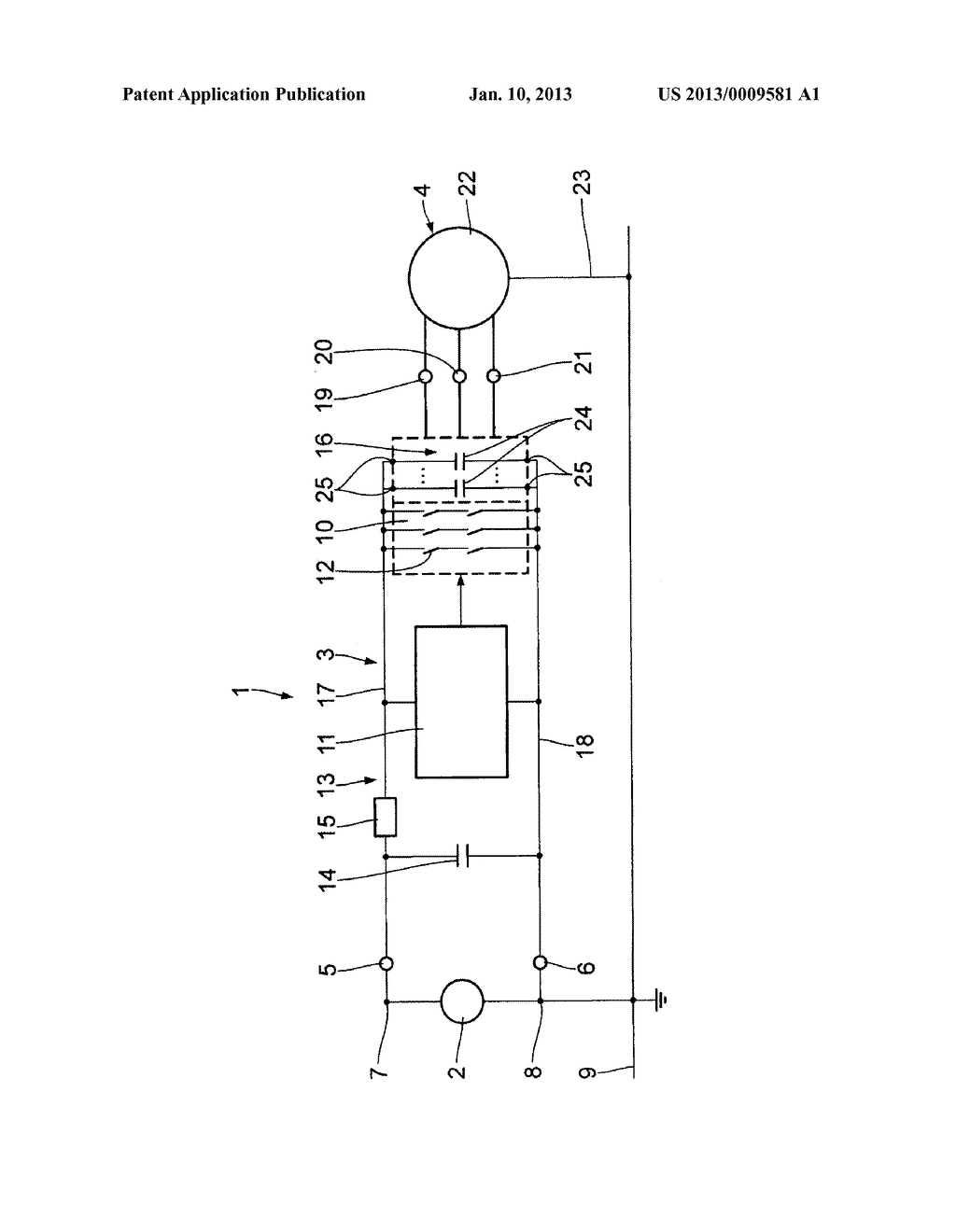 Motor Converter Circuit for an Electric Drive Motor and Electric Drive     Device Having Such a Motor Converter Circuit - diagram, schematic, and image 02