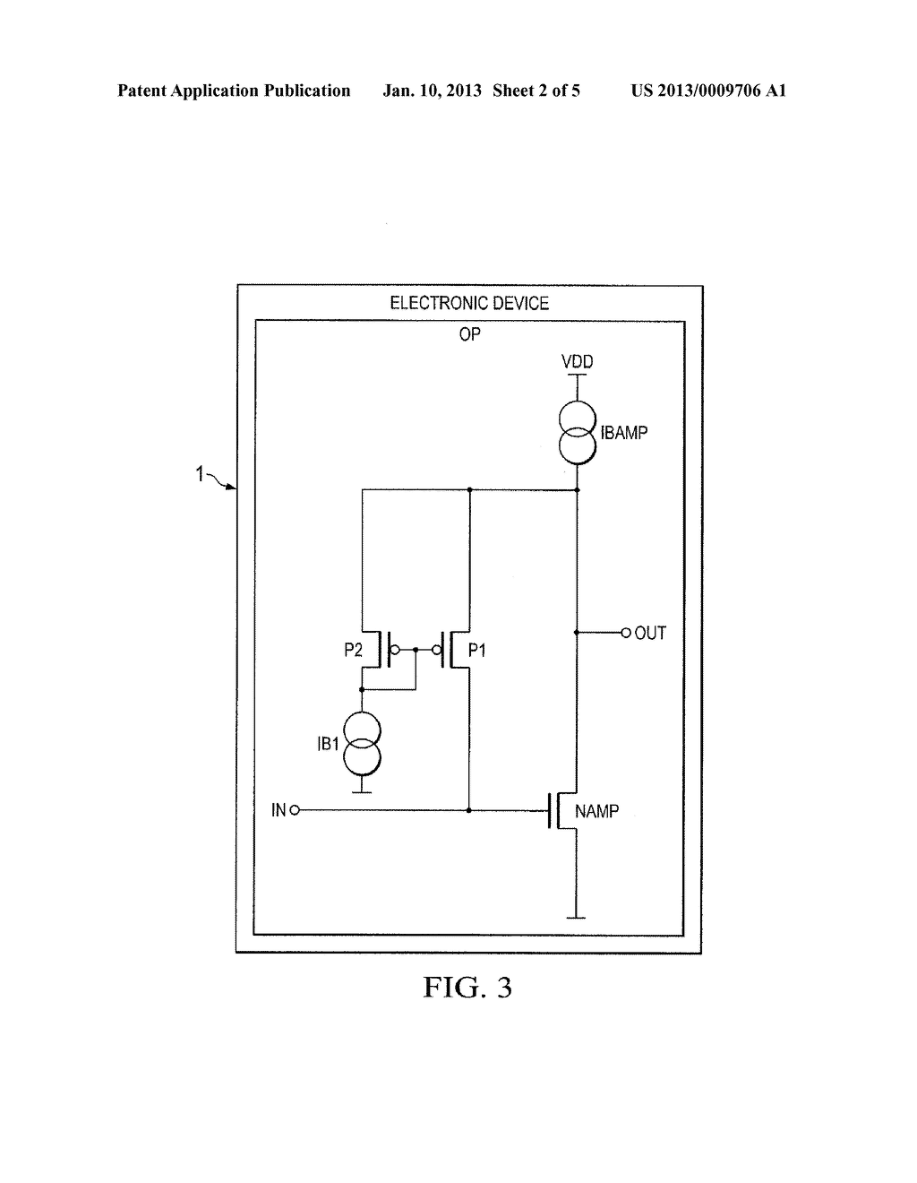 ELECTRONIC DEVICE AND METHOD FOR AN AMPLIFIER WITH RESISTIVE FEEDBACK - diagram, schematic, and image 03