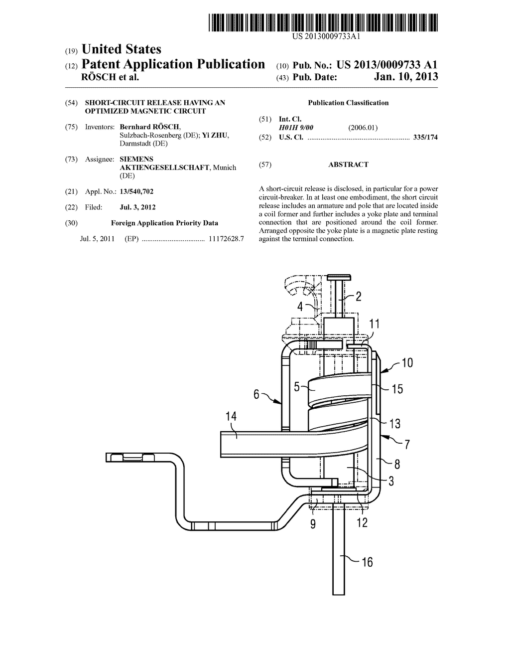 SHORT-CIRCUIT RELEASE HAVING AN OPTIMIZED MAGNETIC CIRCUIT - diagram, schematic, and image 01