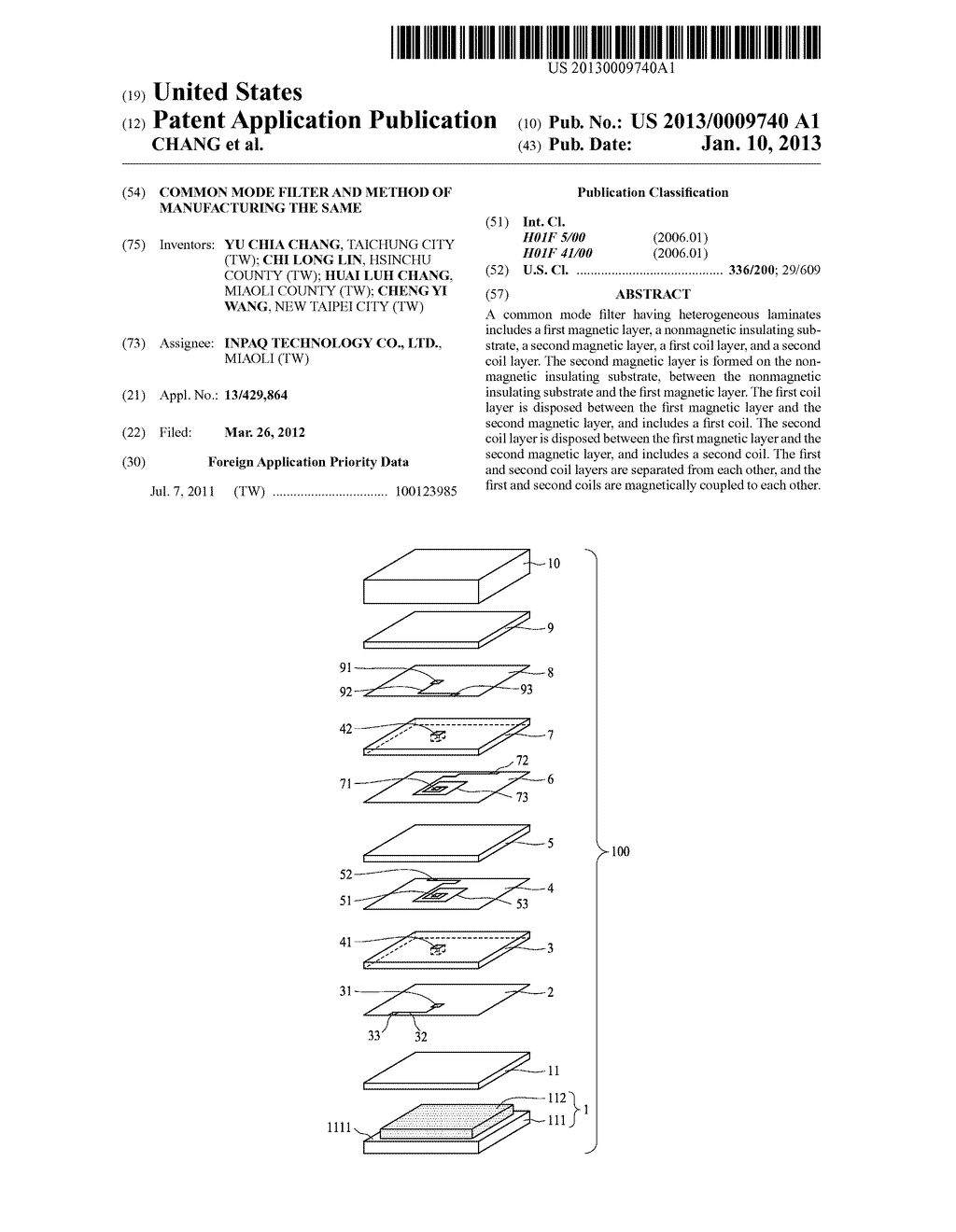 COMMON MODE FILTER AND METHOD OF MANUFACTURING THE SAME - diagram, schematic, and image 01