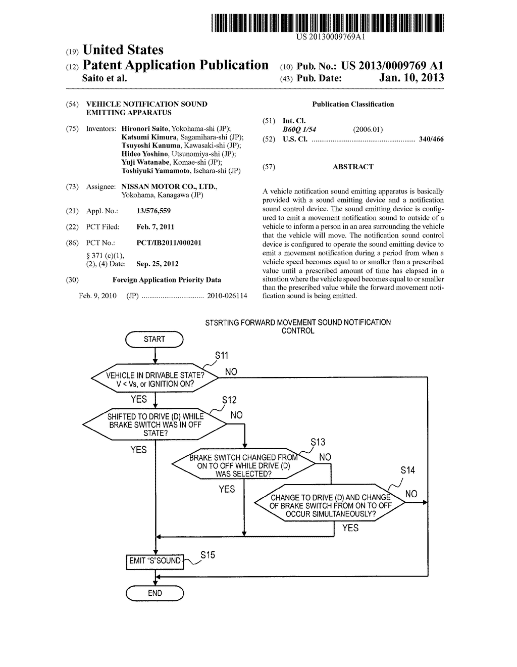 VEHICLE NOTIFICATION SOUND EMITTING APPARATUS - diagram, schematic, and image 01