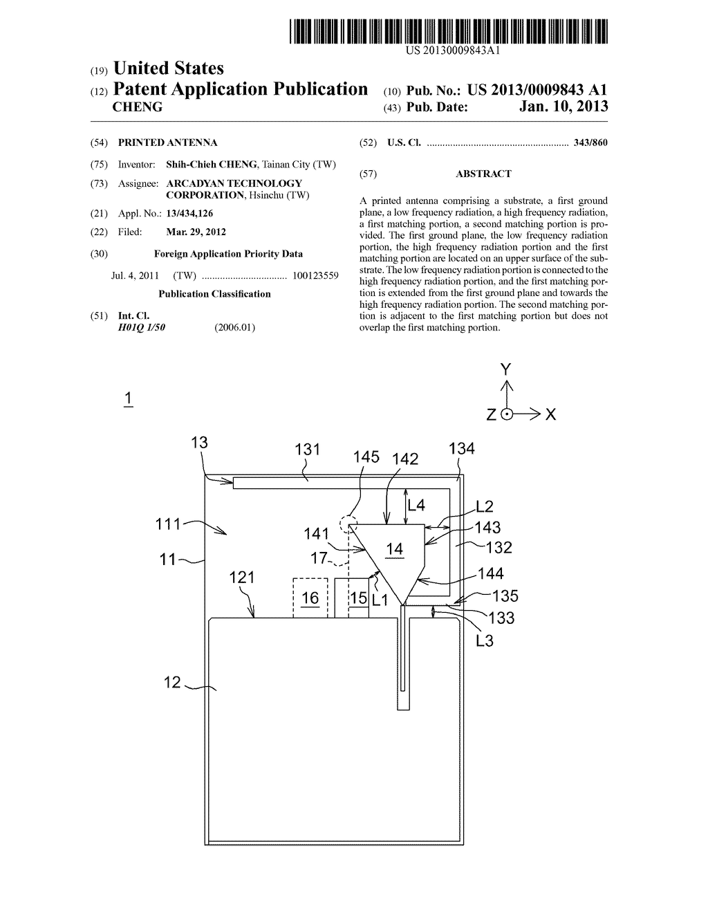 PRINTED ANTENNA - diagram, schematic, and image 01