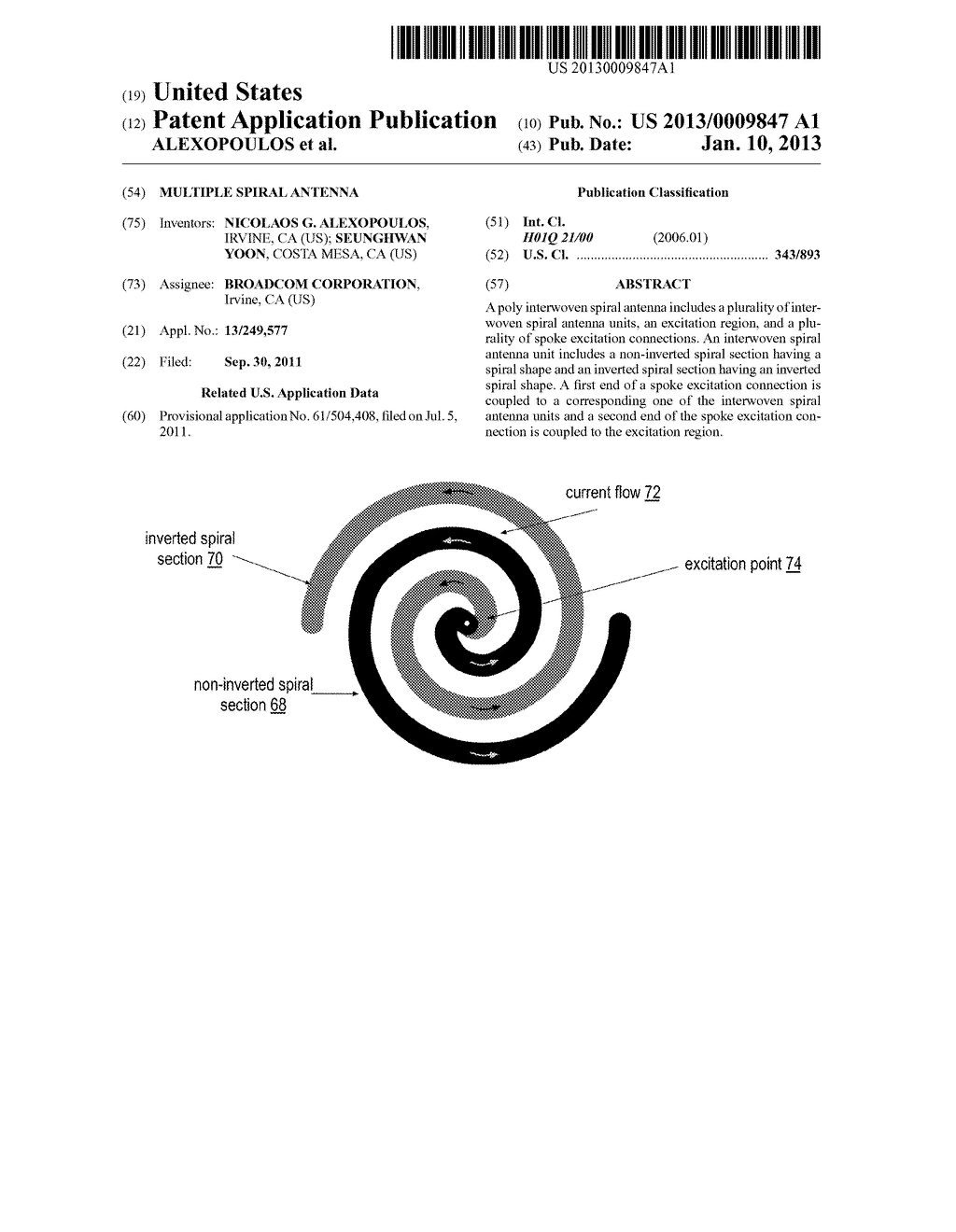 MULTIPLE SPIRAL ANTENNA - diagram, schematic, and image 01