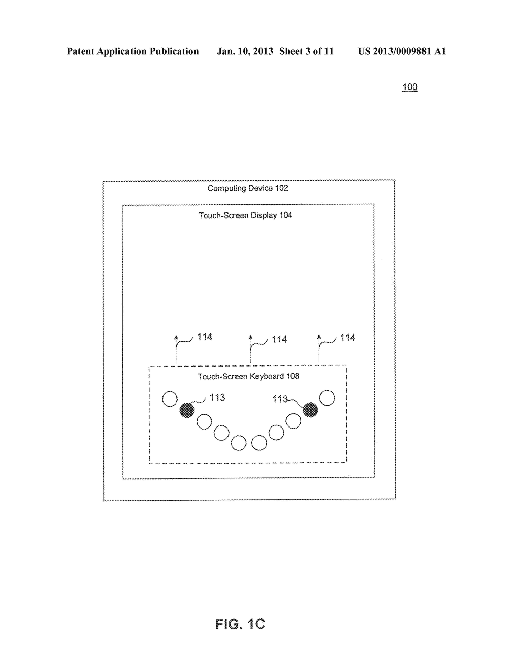 Touch-Screen Keyboard Facilitating Touch Typing with Minimal Finger     Movement - diagram, schematic, and image 04