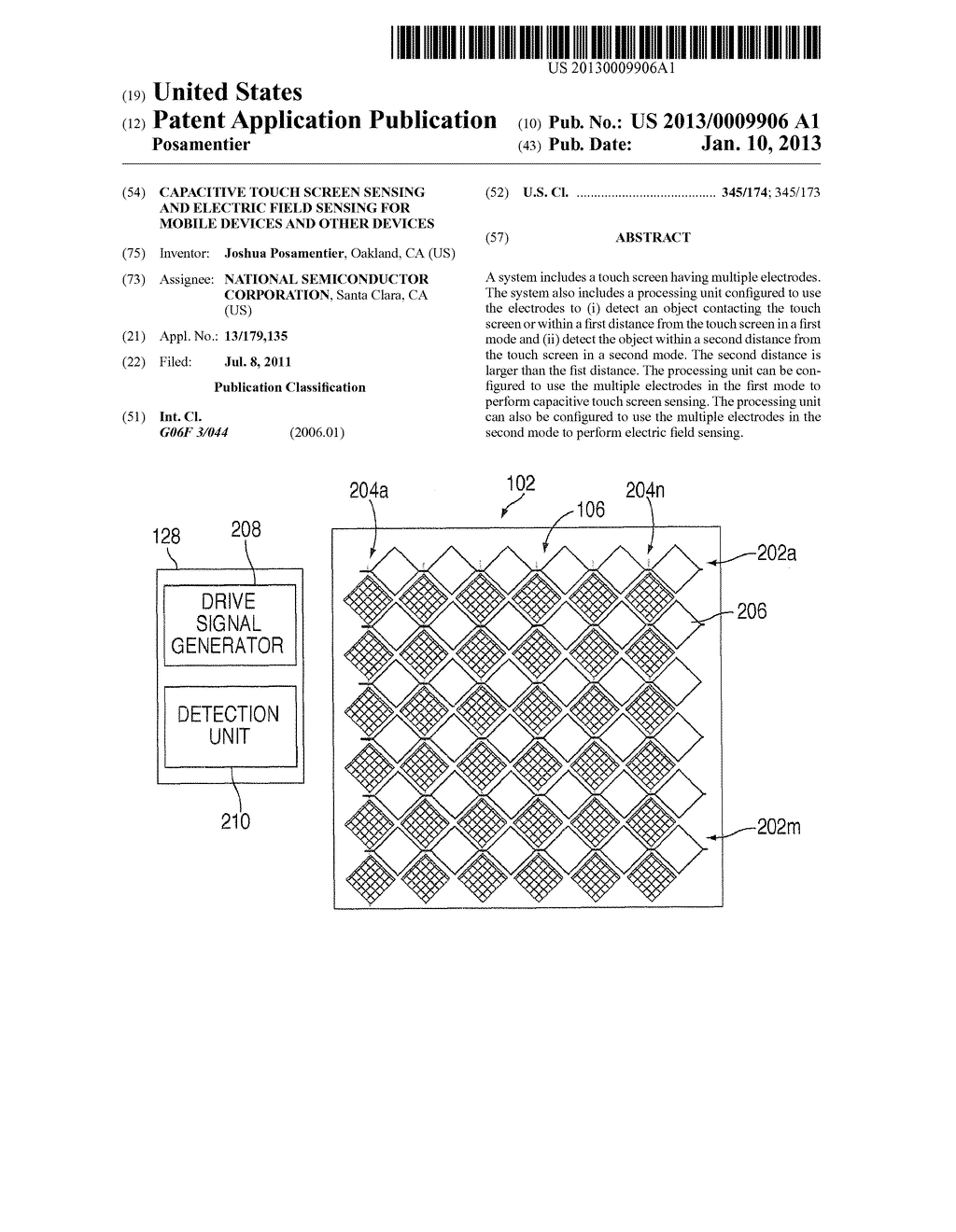 CAPACITIVE TOUCH SCREEN SENSING AND ELECTRIC FIELD SENSING FOR MOBILE     DEVICES AND OTHER DEVICES - diagram, schematic, and image 01