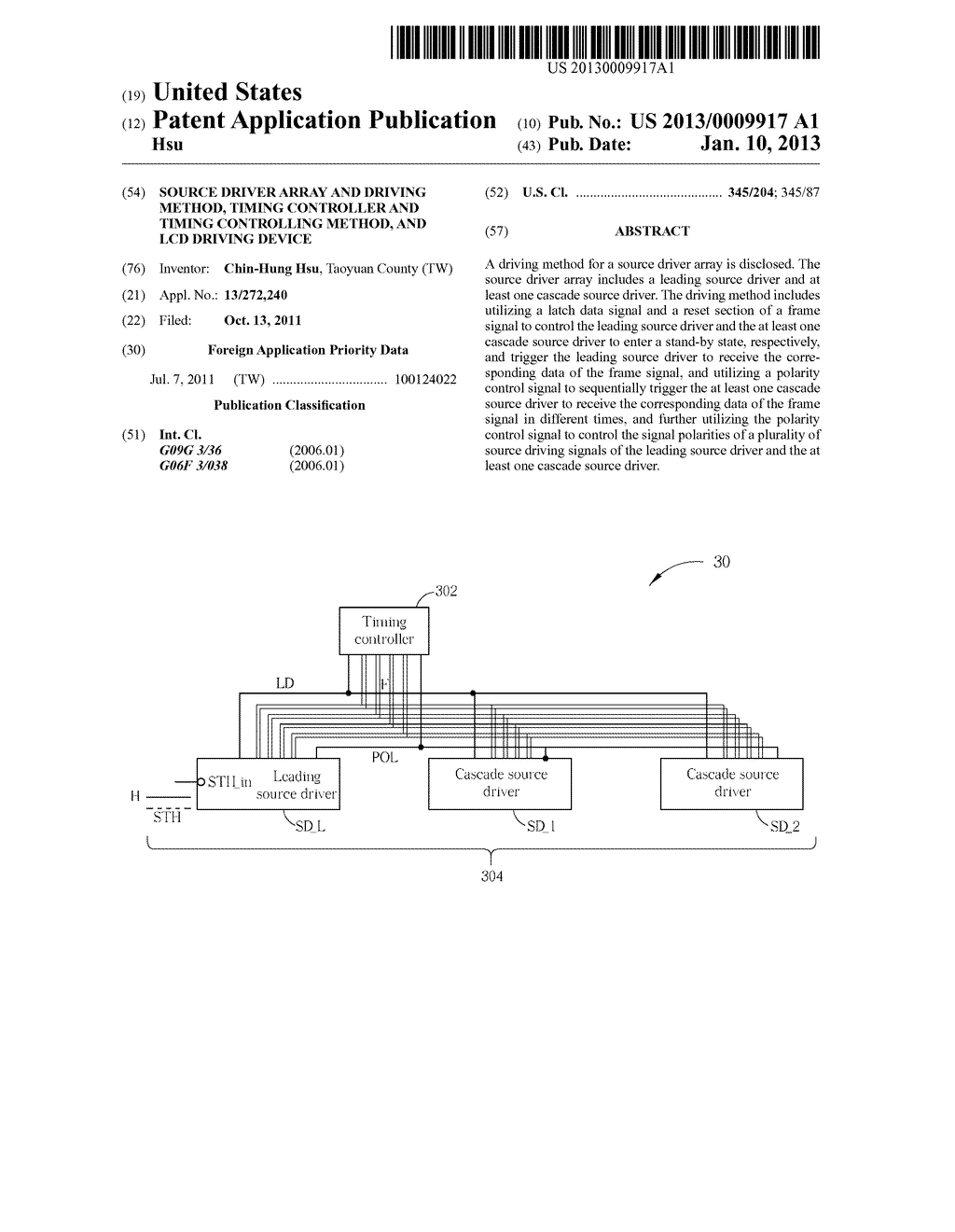 Source Driver Array and Driving Method, Timing Controller and Timing     Controlling Method, and LCD Driving Device - diagram, schematic, and image 01