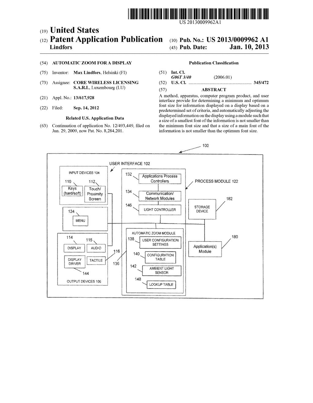 AUTOMATIC ZOOM FOR A DISPLAY - diagram, schematic, and image 01