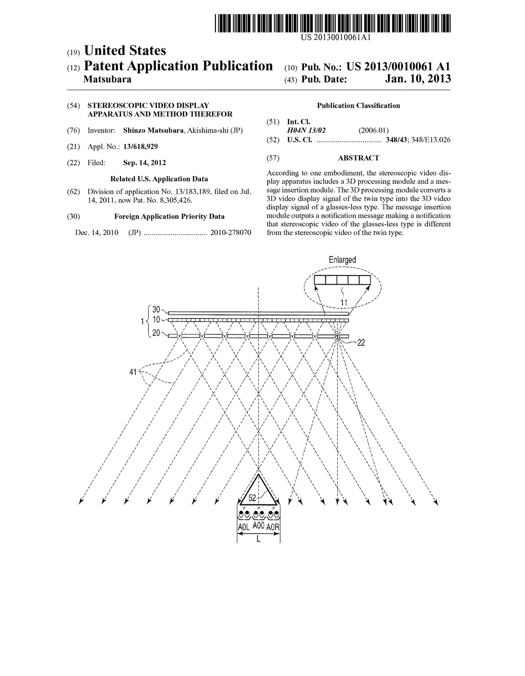 Stereoscopic Video Display Apparatus and Method Therefor - diagram, schematic, and image 01