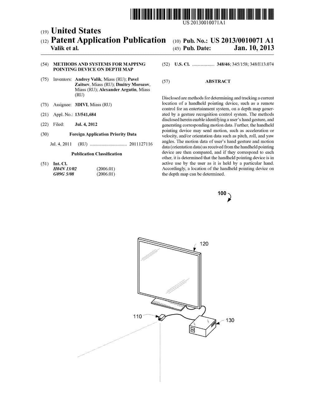METHODS AND SYSTEMS FOR MAPPING POINTING DEVICE ON DEPTH MAP - diagram, schematic, and image 01
