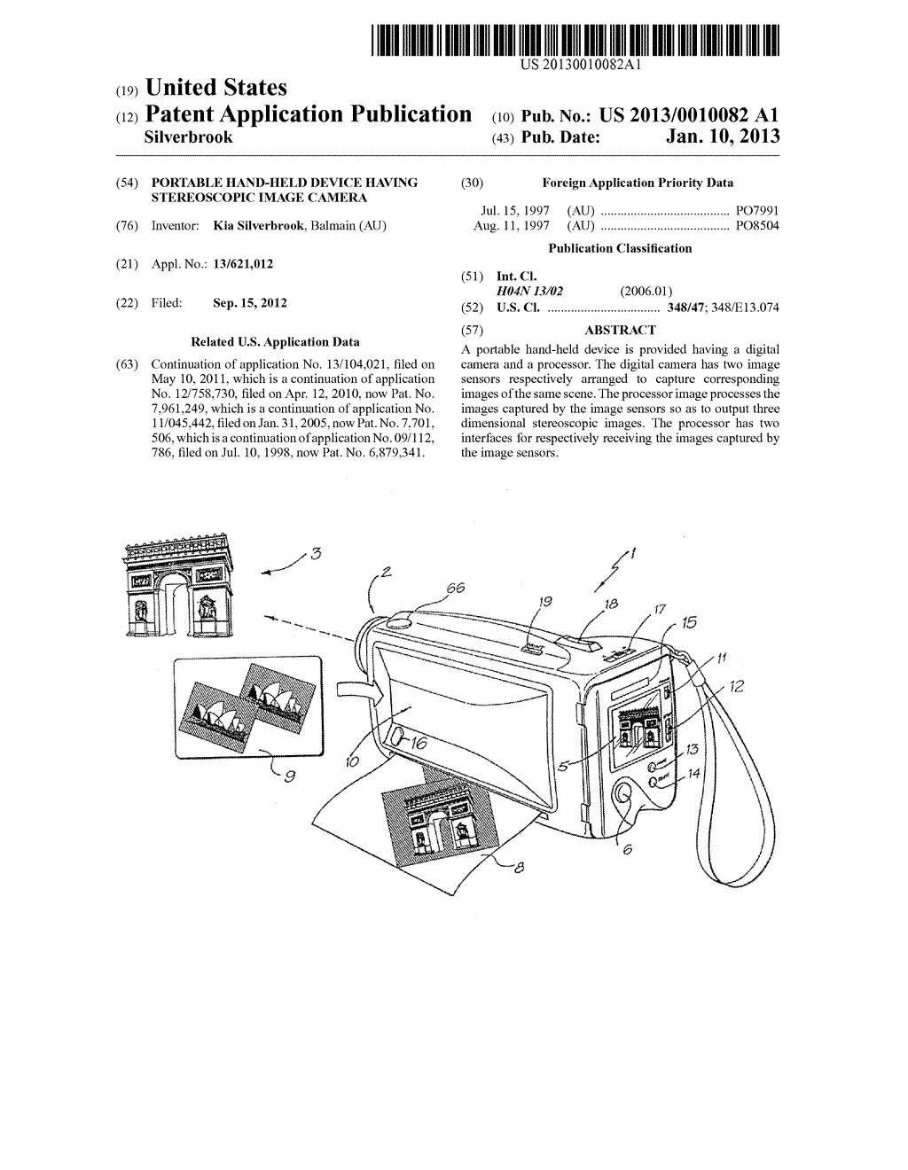 PORTABLE HAND-HELD DEVICE HAVING STEREOSCOPIC IMAGE CAMERA - diagram, schematic, and image 01