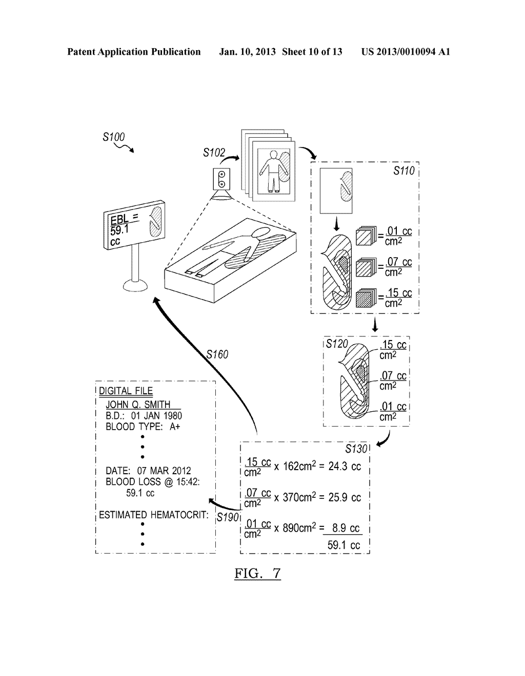 SYSTEM AND METHOD FOR ESTIMATING EXTRACORPOREAL BLOOD VOLUME IN A PHYSICAL     SAMPLE - diagram, schematic, and image 11