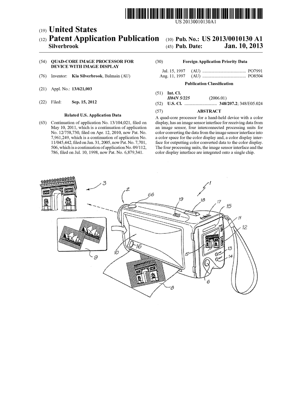 QUAD-CORE IMAGE PROCESSOR FOR DEVICE WITH IMAGE DISPLAY - diagram, schematic, and image 01