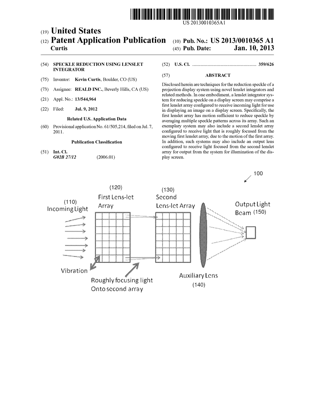 Speckle reduction using lenslet integrator - diagram, schematic, and image 01