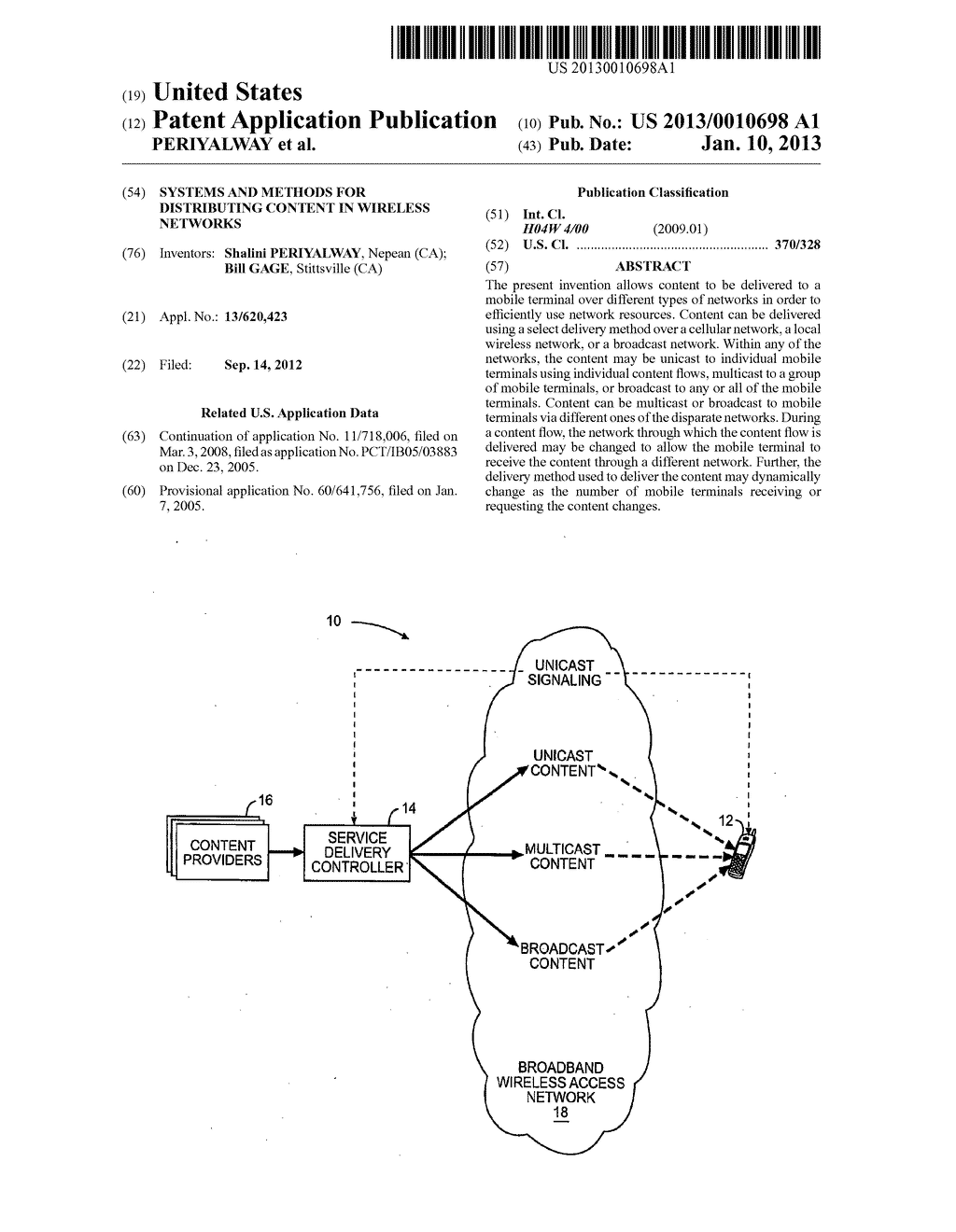 SYSTEMS AND METHODS FOR DISTRIBUTING CONTENT IN WIRELESS NETWORKS - diagram, schematic, and image 01