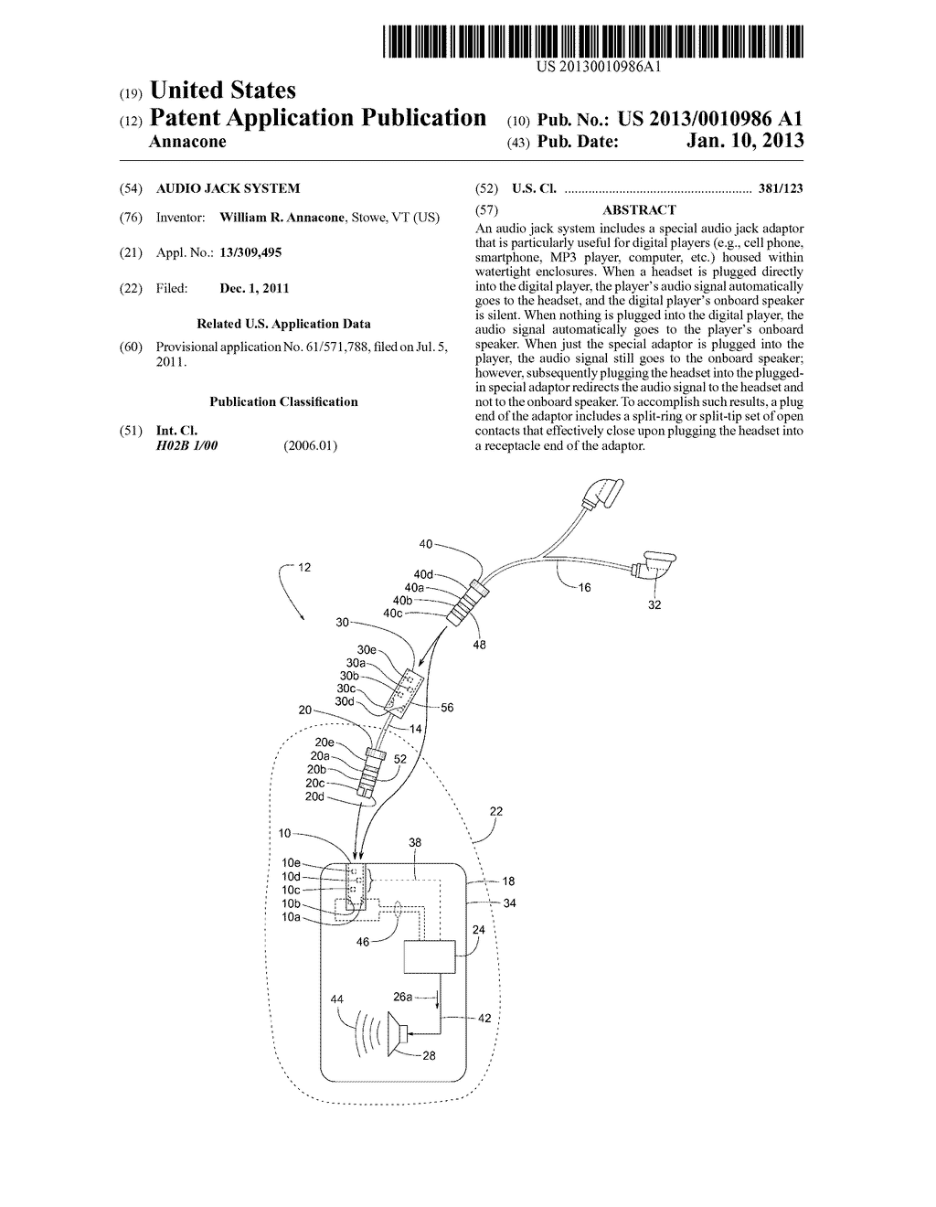 Audio Jack System - diagram, schematic, and image 01