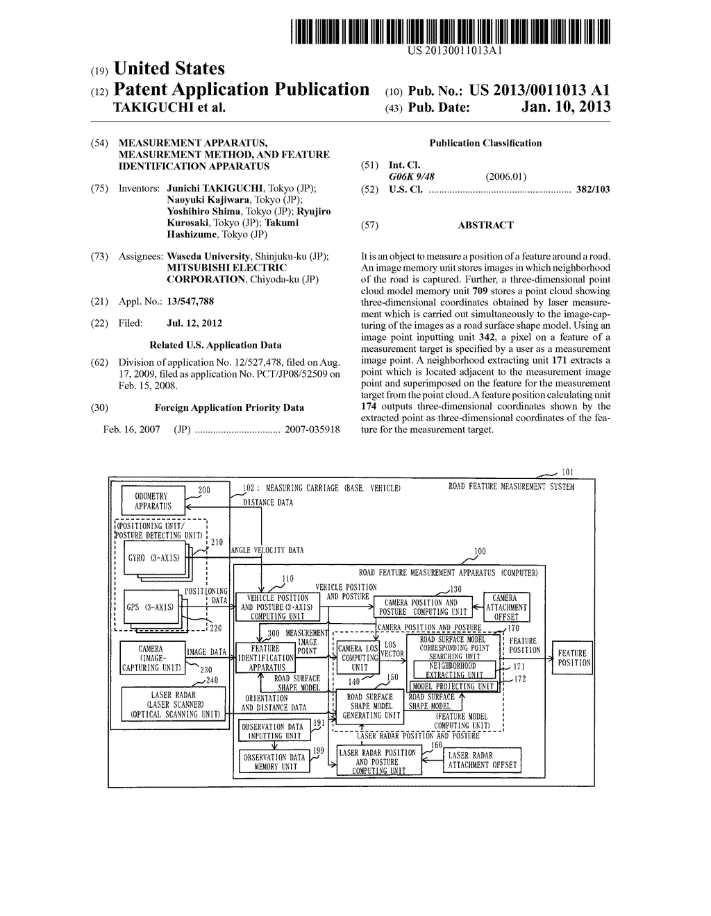 MEASUREMENT APPARATUS, MEASUREMENT METHOD, AND FEATURE IDENTIFICATION     APPARATUS - diagram, schematic, and image 01