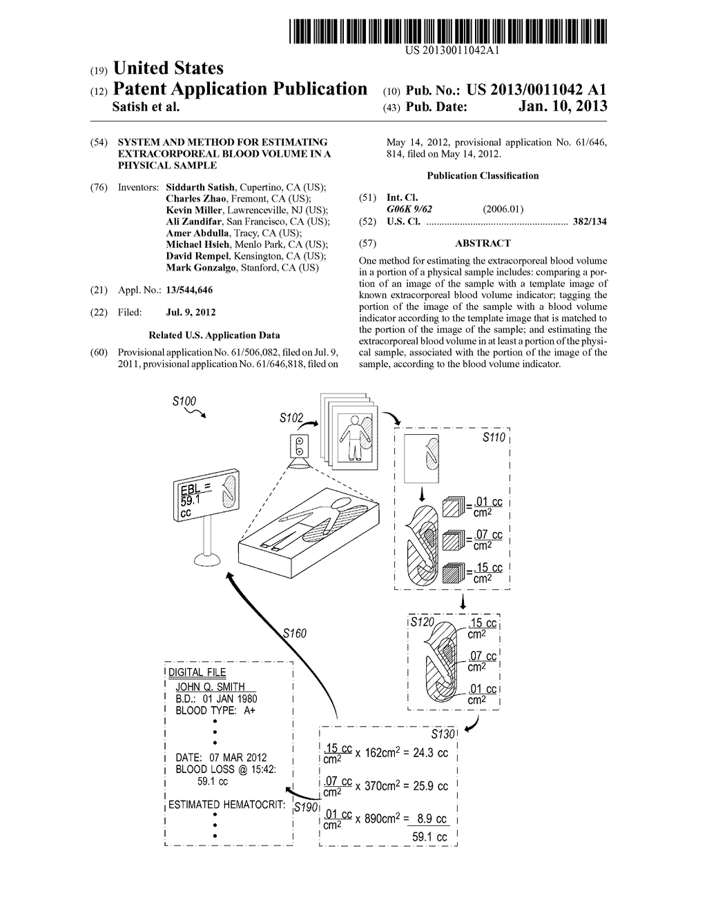 SYSTEM AND METHOD FOR ESTIMATING EXTRACORPOREAL BLOOD VOLUME IN A PHYSICAL     SAMPLE - diagram, schematic, and image 01