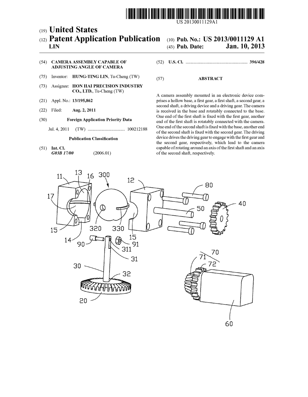 CAMERA ASSEMBLY CAPABLE OF ADJUSTING ANGLE OF CAMERA - diagram, schematic, and image 01