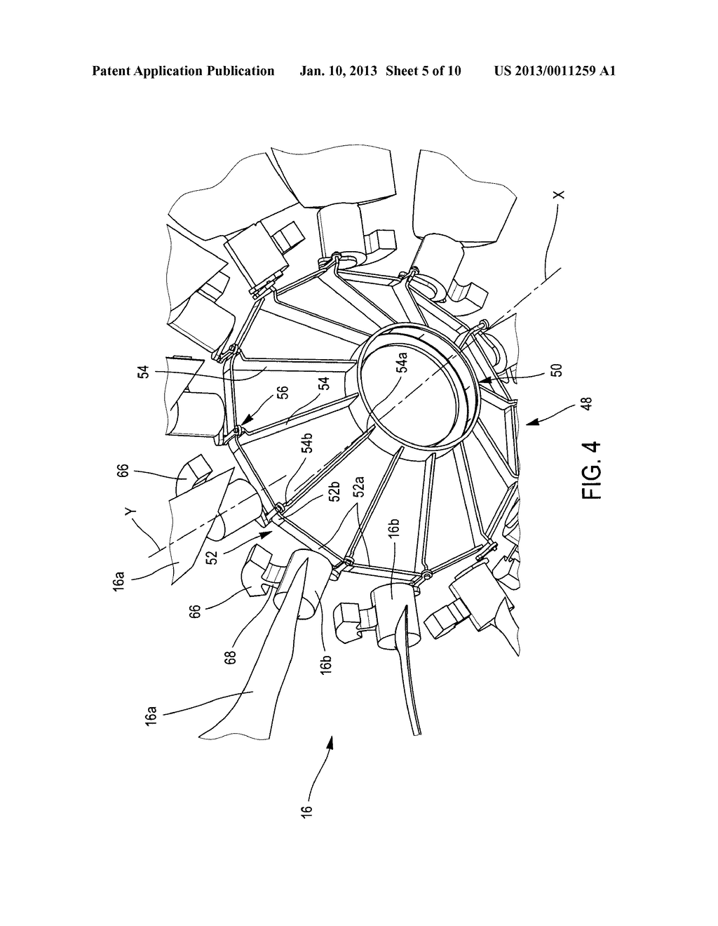 MECHANISM FOR VARIABLE ADJUSTMENT OF BLADES FOR A SYSTEM OF     CONTRA-ROTATING PROPELLERS, AND A SYSTEM OF CONTRA-ROTATING PROPELLERS     COMPRISING AT LEAST ONE SUCH MECHANISM - diagram, schematic, and image 06