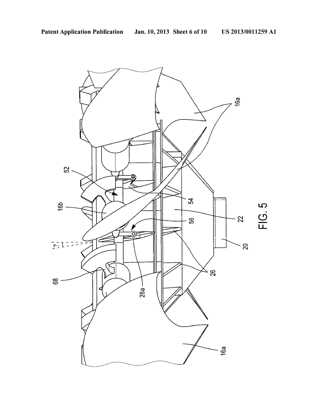 MECHANISM FOR VARIABLE ADJUSTMENT OF BLADES FOR A SYSTEM OF     CONTRA-ROTATING PROPELLERS, AND A SYSTEM OF CONTRA-ROTATING PROPELLERS     COMPRISING AT LEAST ONE SUCH MECHANISM - diagram, schematic, and image 07