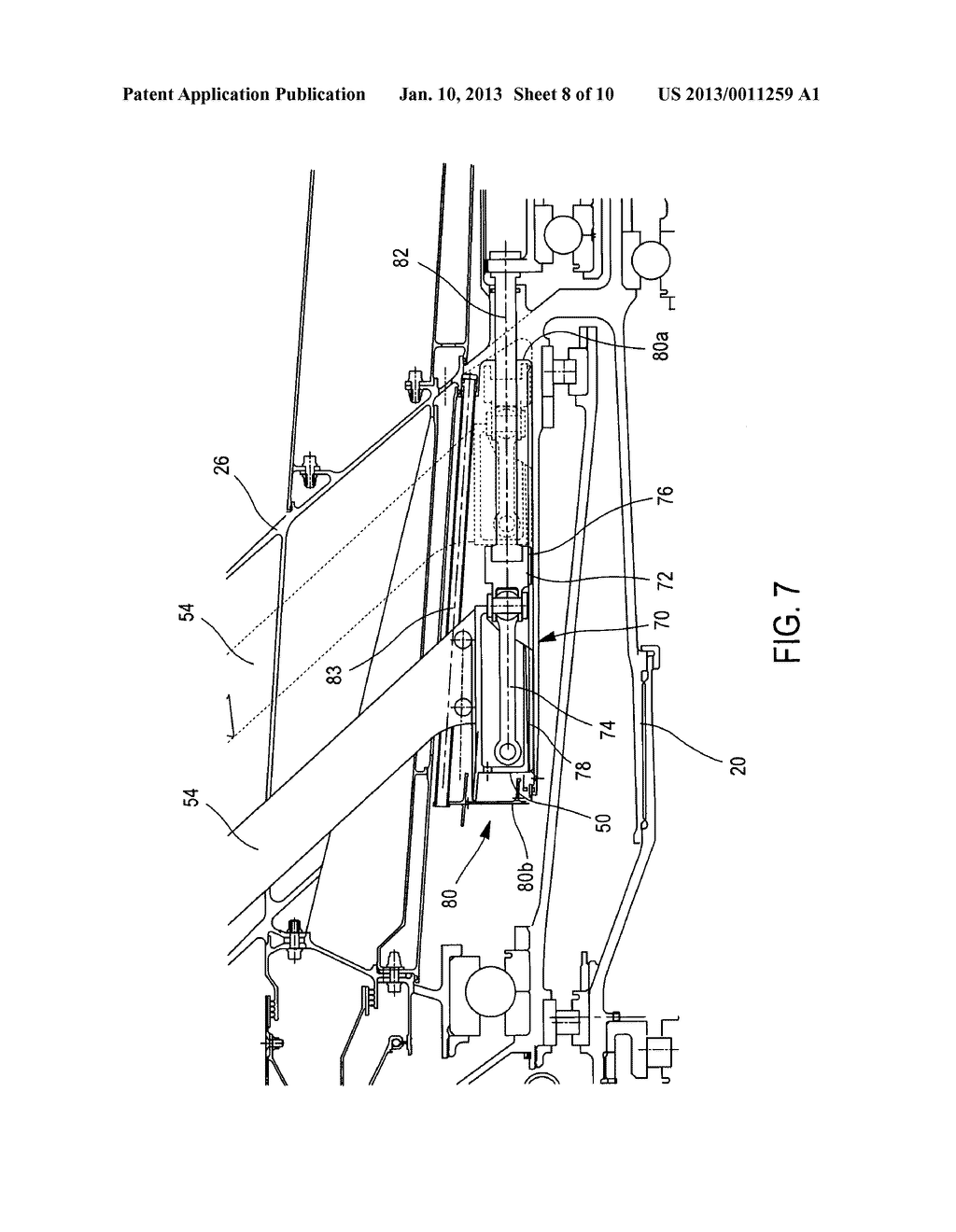 MECHANISM FOR VARIABLE ADJUSTMENT OF BLADES FOR A SYSTEM OF     CONTRA-ROTATING PROPELLERS, AND A SYSTEM OF CONTRA-ROTATING PROPELLERS     COMPRISING AT LEAST ONE SUCH MECHANISM - diagram, schematic, and image 09