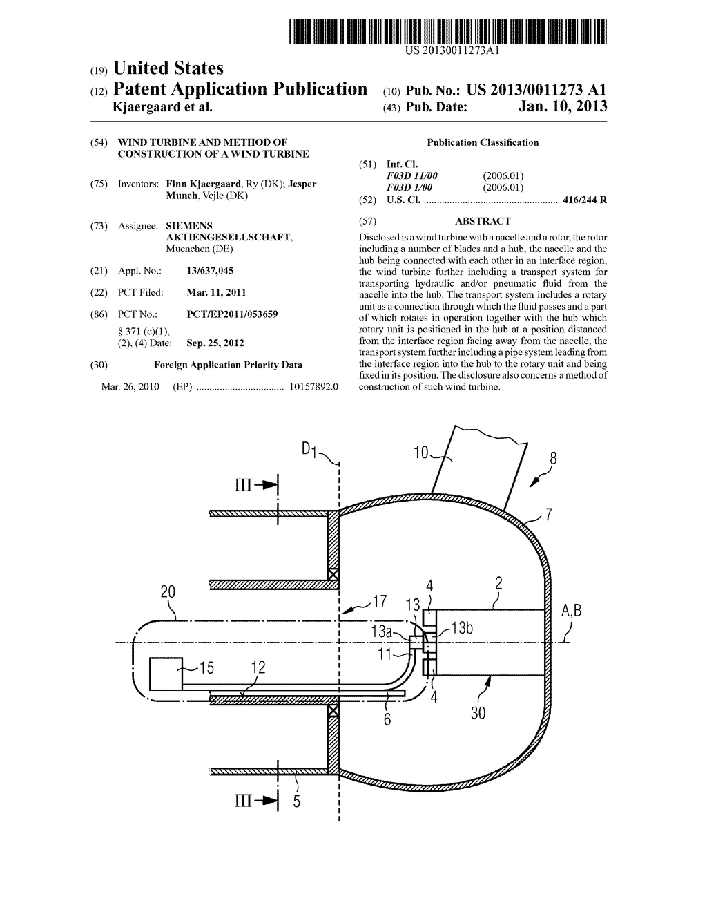 WIND TURBINE AND METHOD OF CONSTRUCTION OF A WIND TURBINE - diagram, schematic, and image 01