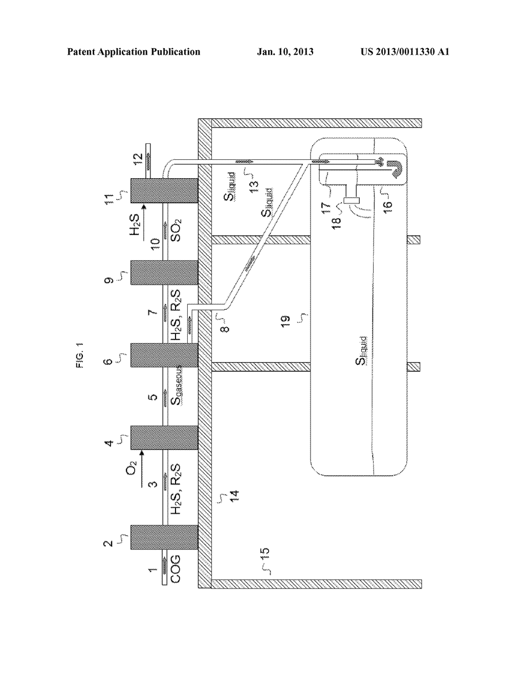 DEVICE AND METHOD FOR CONDENSING, SEPARATING, AND STORING LIQUID SULFUR IN     A CLAUS PLANT - diagram, schematic, and image 02