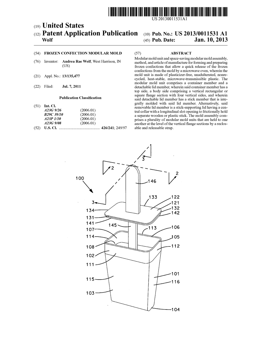 Frozen confection modular mold - diagram, schematic, and image 01