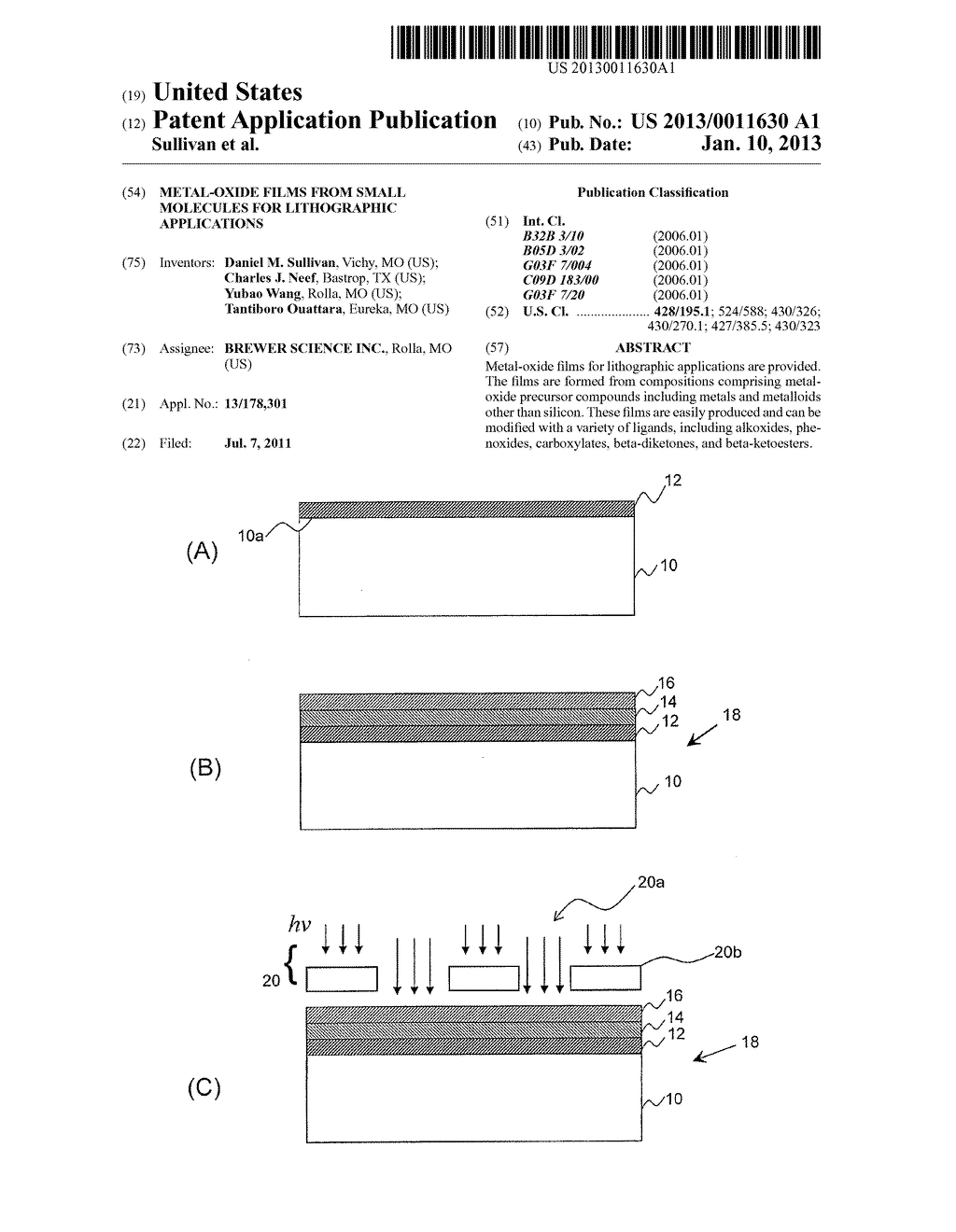 METAL-OXIDE FILMS FROM SMALL MOLECULES FOR LITHOGRAPHIC APPLICATIONS - diagram, schematic, and image 01