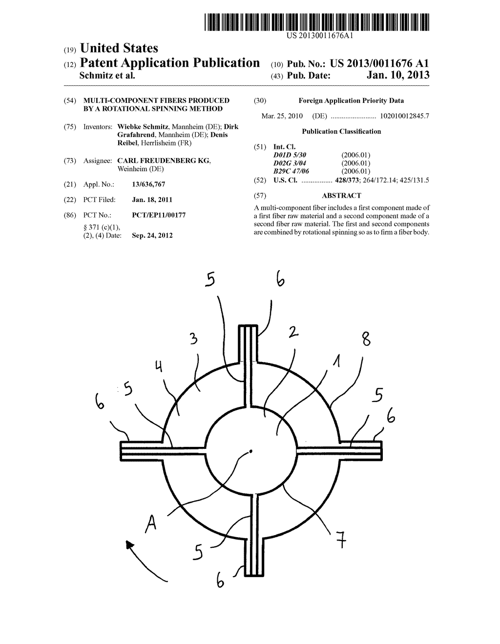 MULTI-COMPONENT FIBERS PRODUCED BY A ROTATIONAL SPINNING METHOD - diagram, schematic, and image 01