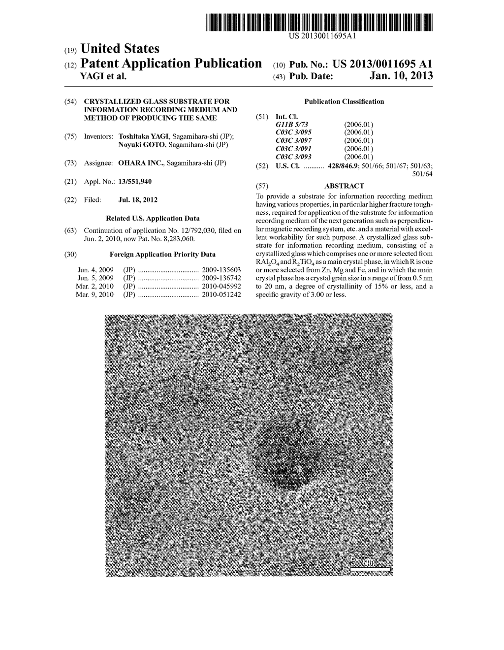 CRYSTALLIZED GLASS SUBSTRATE FOR INFORMATION RECORDING MEDIUM AND METHOD     OF PRODUCING THE SAME - diagram, schematic, and image 01