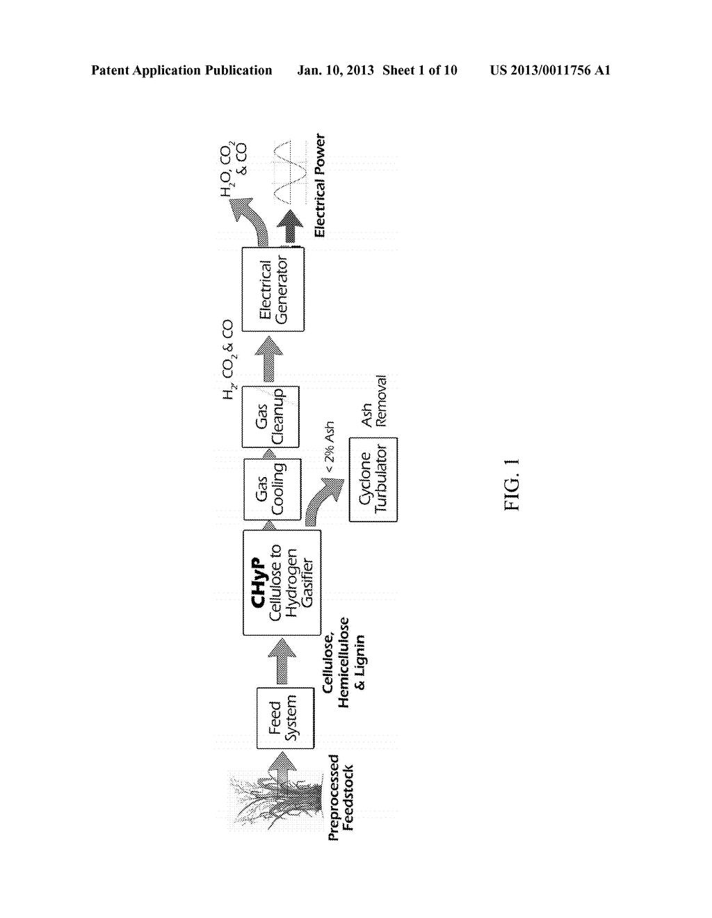 CELLULOSIC BIOMASS PROCESSING FOR HYDROGEN EXTRACTION - diagram, schematic, and image 02