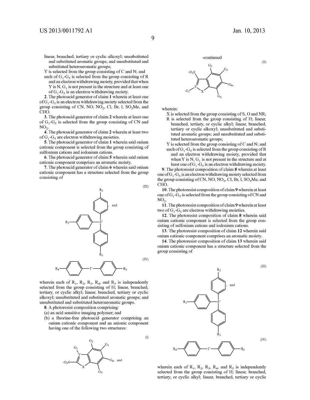 FLUORINE-FREE FUSED RING HETEROAROMATIC PHOTOACID GENERATORS AND RESIST     COMPOSITIONS CONTAINING THE SAME - diagram, schematic, and image 10