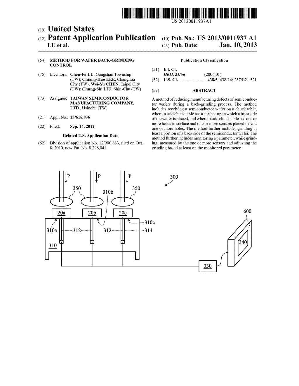 METHOD FOR WAFER BACK-GRINDING CONTROL - diagram, schematic, and image 01