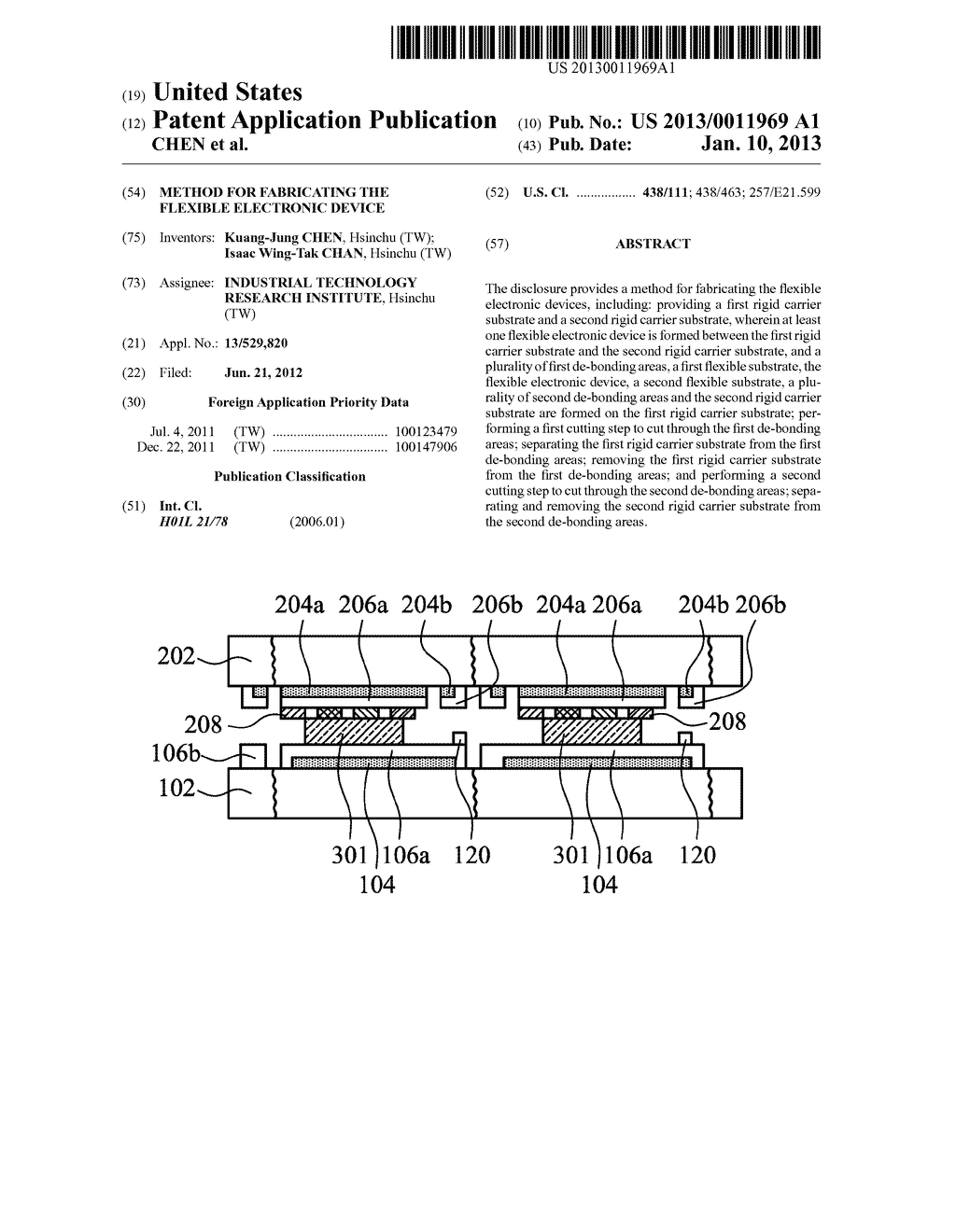 METHOD FOR FABRICATING THE FLEXIBLE ELECTRONIC DEVICE - diagram, schematic, and image 01