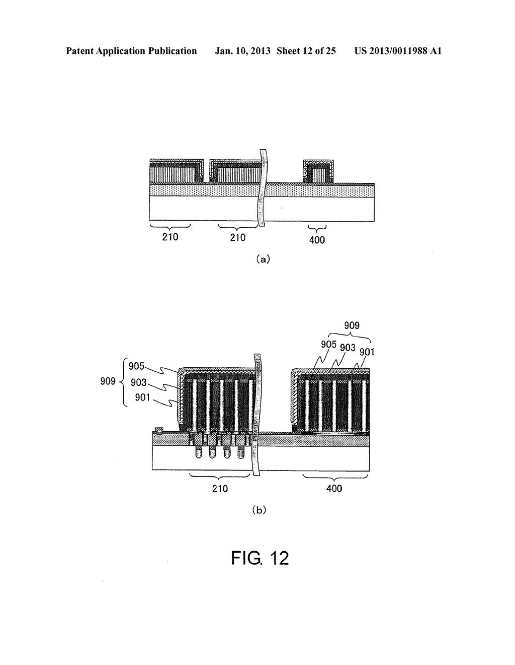 METHOD OF MANUFACTURING A SEMICONDUCTOR DEVICE HAVING A LAMINATED     STRUCTURE COMPRISING A BORON-DOPED SILICON GERMANIUM FILM AND A METAL     FILM - diagram, schematic, and image 13