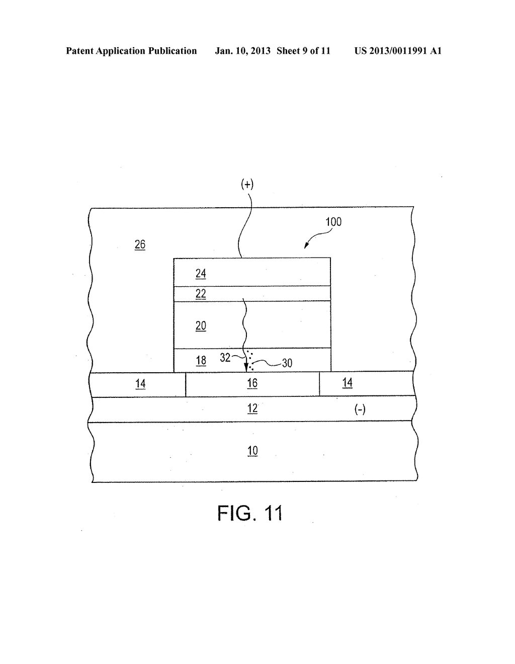 METHOD OF FORMING A MEMORY DEVICE INCORPORATING A RESISTANCE VARIABLE     CHALCOGENIDE ELEMENT - diagram, schematic, and image 10