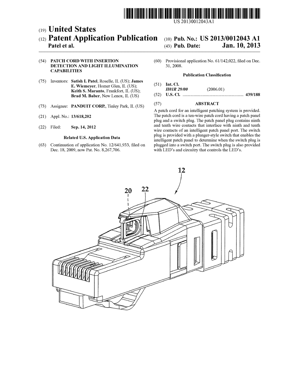 Patch Cord with Insertion Detection and Light Illumination Capabilities - diagram, schematic, and image 01