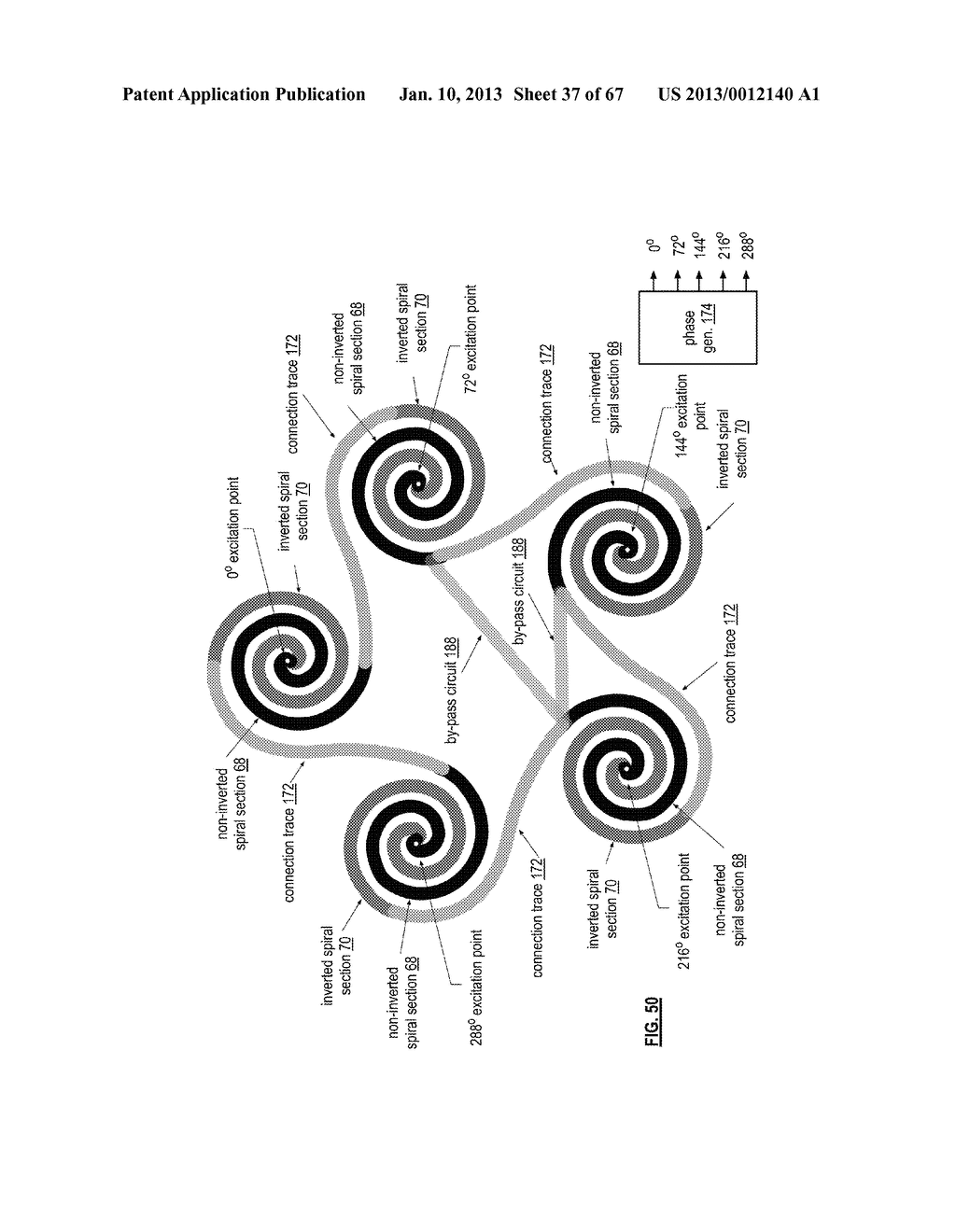 WIRELESS COMMUNICATION TRANSCEIVER WITH RECONFIGURABLE POLY SPIRAL ANTENNA - diagram, schematic, and image 38