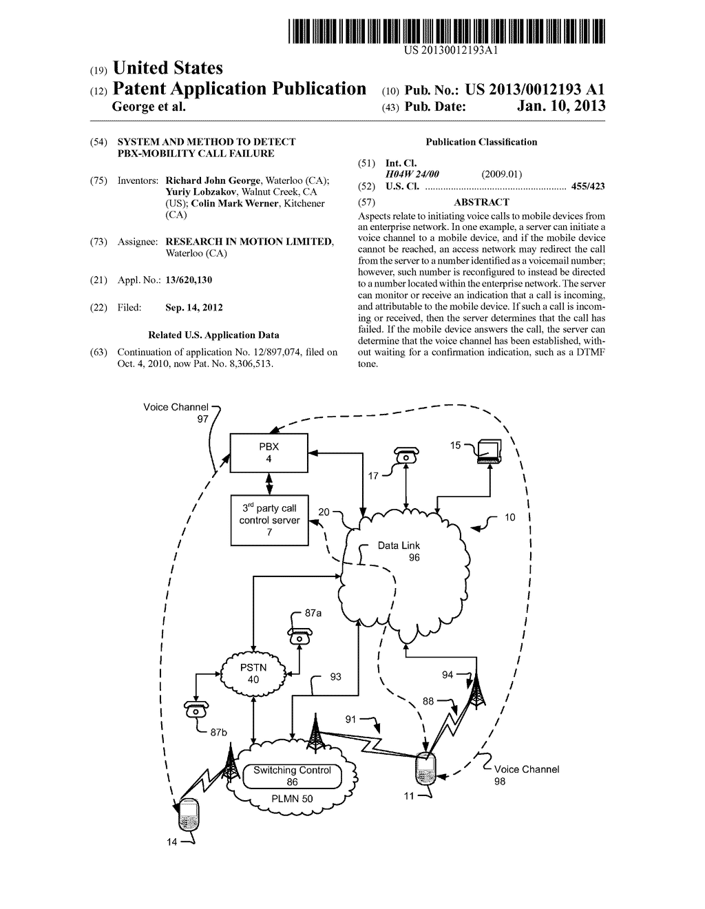 SYSTEM AND METHOD TO DETECT PBX-MOBILITY CALL FAILURE - diagram, schematic, and image 01