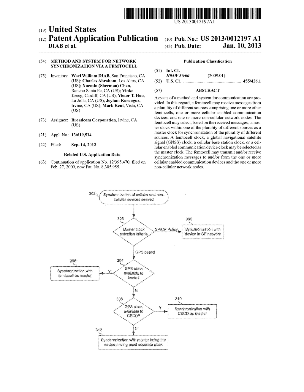 METHOD AND SYSTEM FOR NETWORK SYNCHRONIZATION VIA A FEMTOCELL - diagram, schematic, and image 01