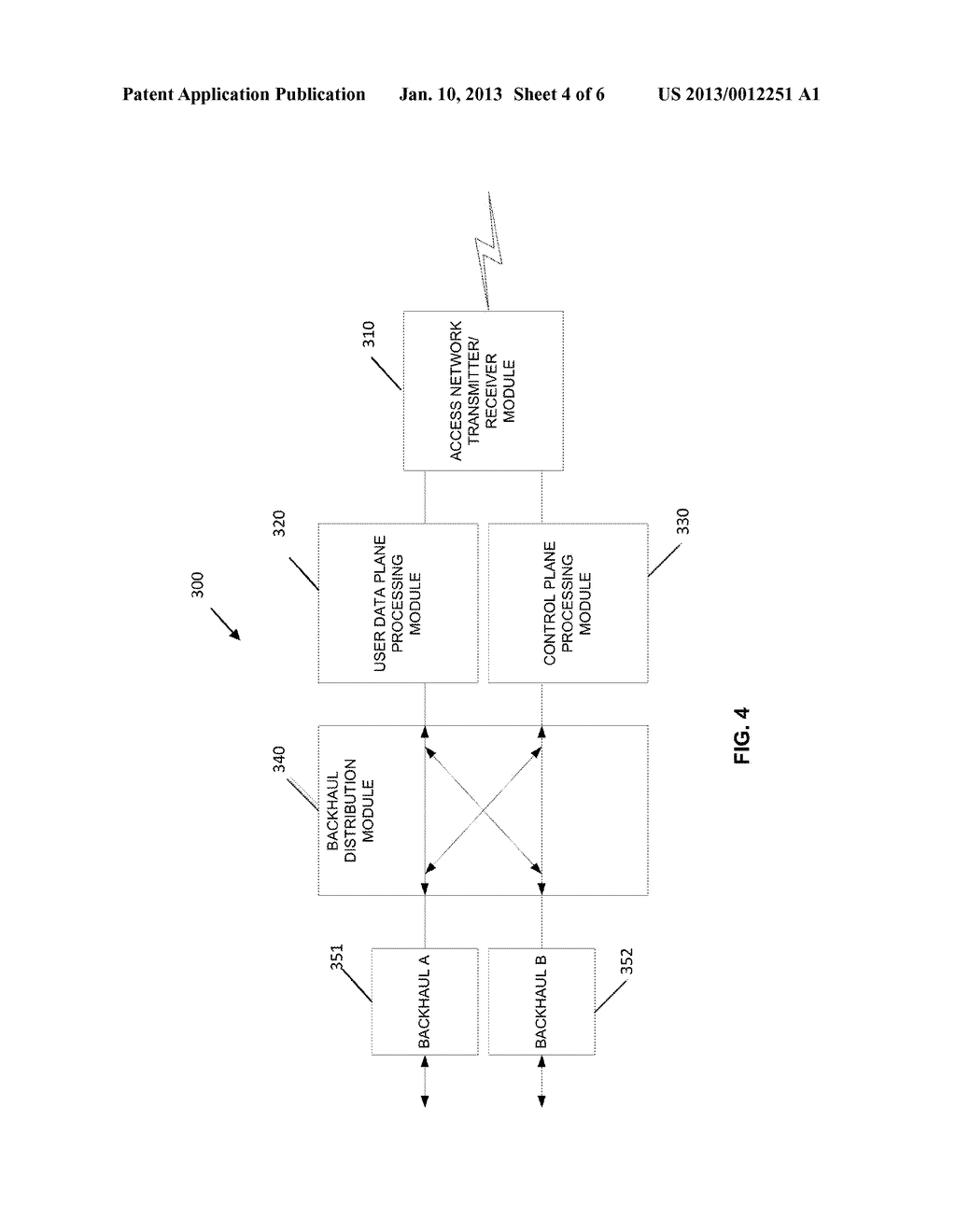 COMMUNICATIONS BASE STATION WITH DECISION FUNCTION FOR DISTRIBUTING     TRAFFIC ACROSS MULTIPLE BACKHAULS - diagram, schematic, and image 05