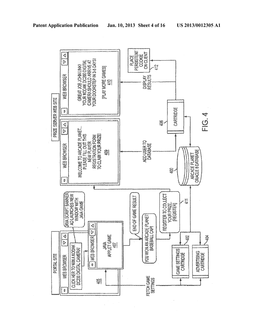 METHOD FOR PROVIDING GAMES OVER A WIDE AREA NETWORK - diagram, schematic, and image 05