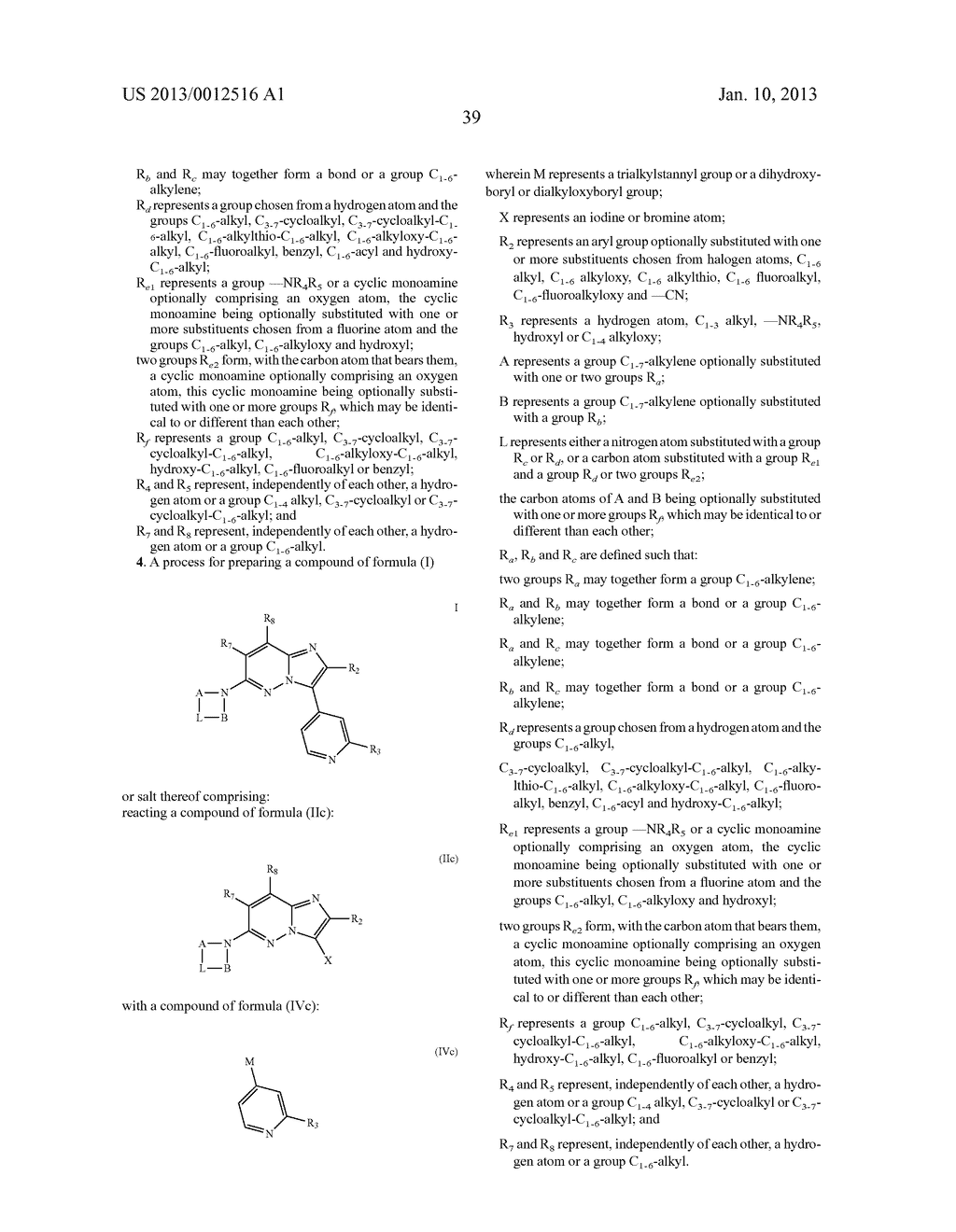 6-CYCLOAMINO-3-(PYRID-4-YL)IMIDAZO[1,2-b]PYRIDAZINE DERIVATIVES,     PREPARATION THEREOF AND THERAPEUTIC USE THEREOF - diagram, schematic, and image 40