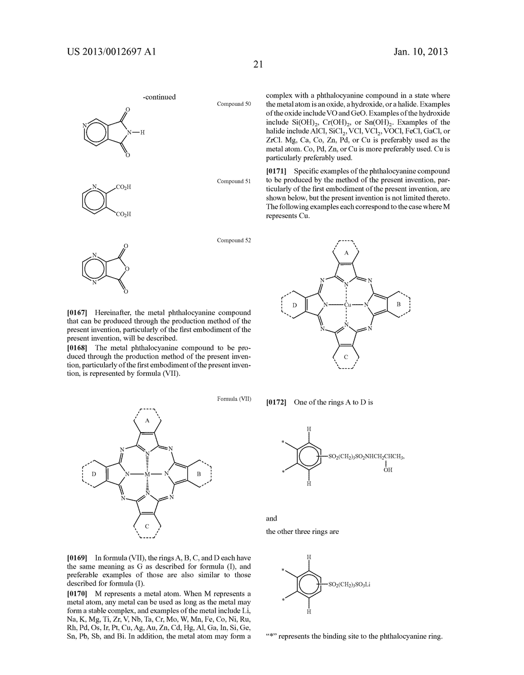 METHOD OF PRODUCING A METAL PHTHALOCYANINE COMPOUND, AND METHOD OF     PRODUCING A PHTHALOCYANINE COMPOUND AND AN ANALOGUE THEREOF - diagram, schematic, and image 24