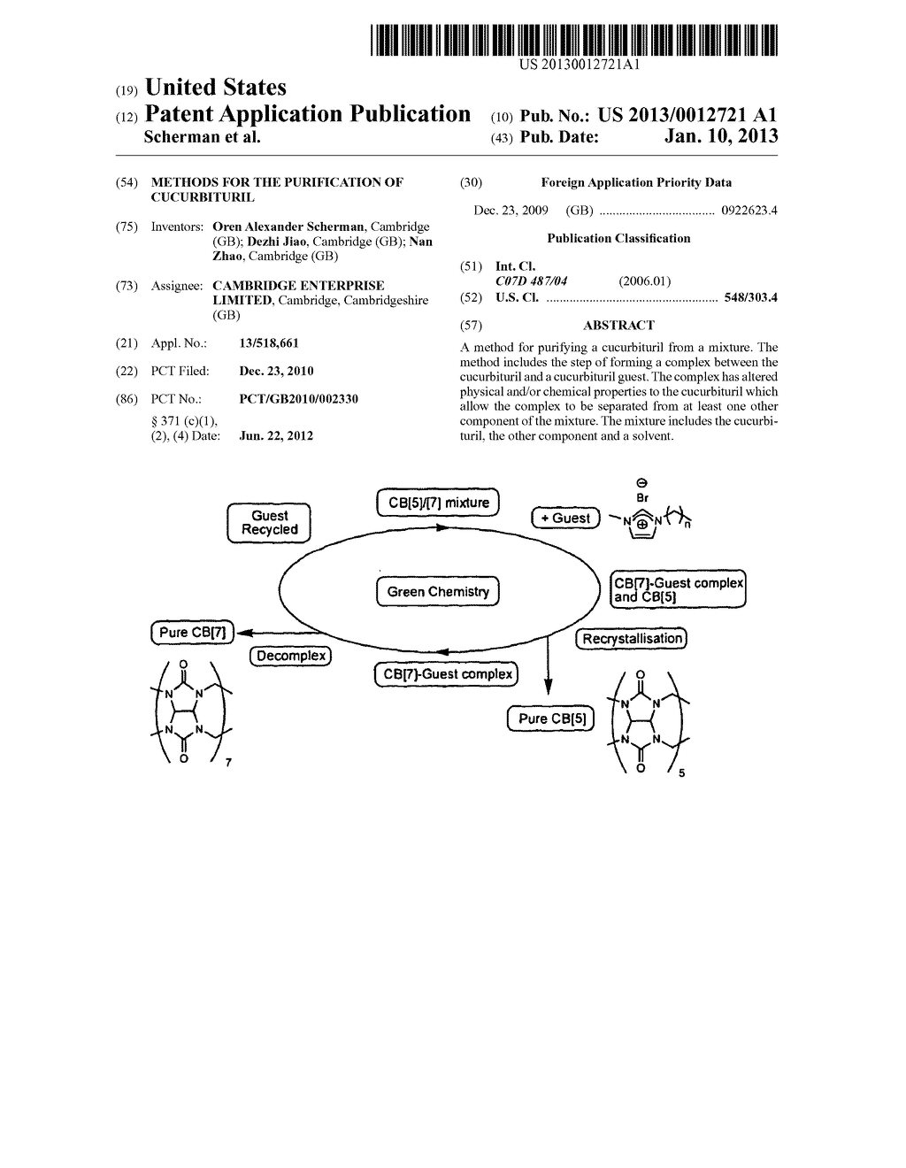 METHODS FOR THE PURIFICATION OF CUCURBITURIL - diagram, schematic, and image 01