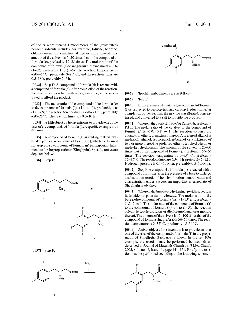 SITAGLIPTIN INTERMEDIATE COMPOUNDS, PREPARATION METHODS AND USES THEREOF - diagram, schematic, and image 05