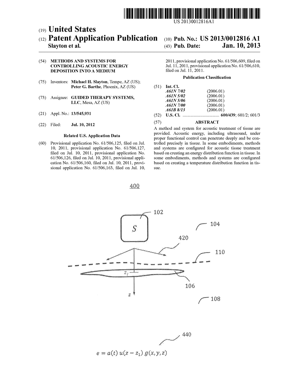 METHODS AND SYSTEMS FOR CONTROLLING ACOUSTIC ENERGY DEPOSITION INTO A     MEDIUM - diagram, schematic, and image 01